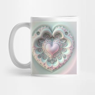 A Fractal Design in A Heart Motif Mug